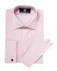 The Egyptian Cotton "Pharaoh Class" Shirt in Pink with White Stripe