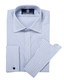 The Egyptian Cotton "Pharaoh Class" Shirt in Blue & Blue Stripe