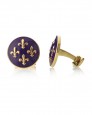 Fleur de Lys Purple-Gold Plated