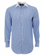 The Contrast City Shirt in Blue & White Stripe