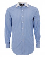 The Contrast City Shirt in Blue & White Stripe