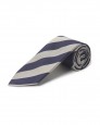 The Glenny Woven Regimental Stripe in Navy and Silver